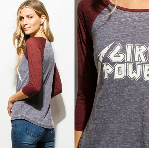 Girl Power Baseball Tee.  Small - Picture 2 of 3